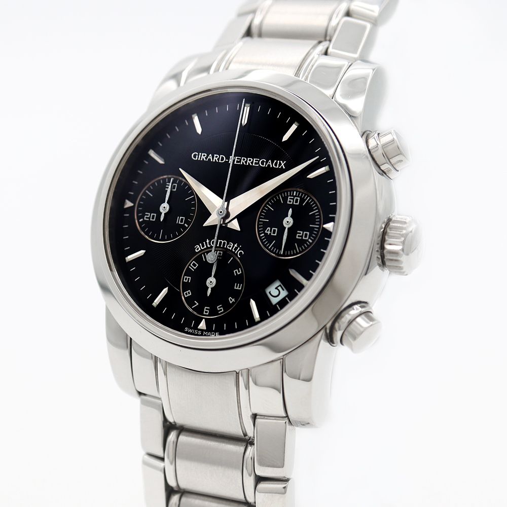 GIRARD PERREGAUX ジラールペルゴ リミテッドスペシャルシリーズ クロノグラフ 日本限定150本 80200 デイト 黒 ブラック SS ステンレス メンズ 自動巻き GP【6ヶ月保証】【腕時計】【中古】 GIRARD PERREGAUX ジラールペルゴ リミテッドスペシャルシリーズ