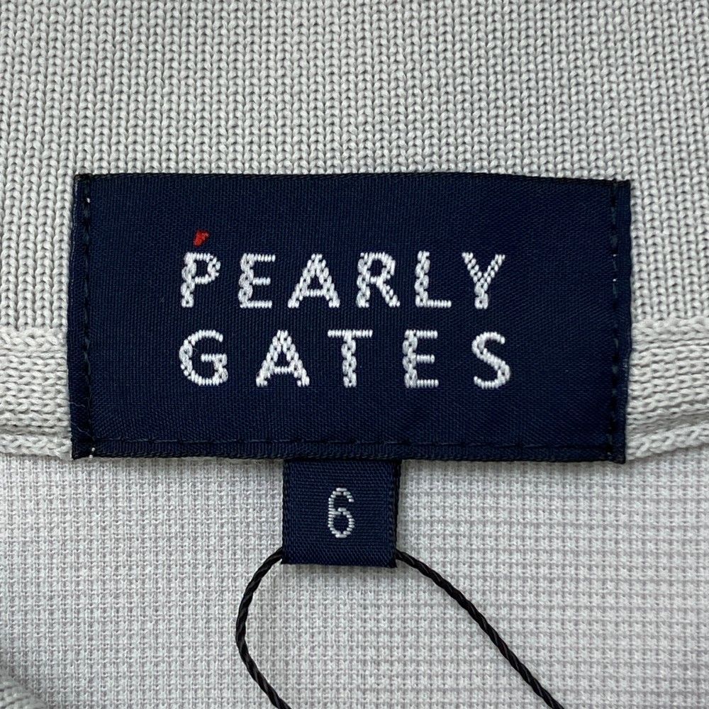 サイズ：6 PEARLY GATES パーリーゲイツ 2024年モデル 半袖ポロシャツ グラデーションロゴ 総柄 グレー系 [240101464489] ゴルフウェア メンズ ストスト サイズ：6 PEARLY GATES パーリーゲイツ 2024年モデル 半袖