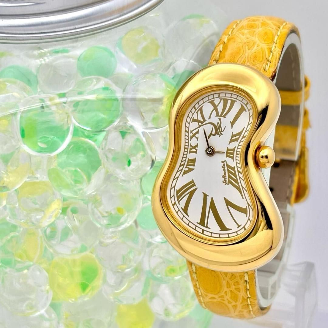【希少/新品電池】サルバドールダリ 腕時計 ゴールド 溶ける時計 純正ベルト 希少/新品電池】サルバドールダリ 腕時計 ゴールド 溶ける時計 純正