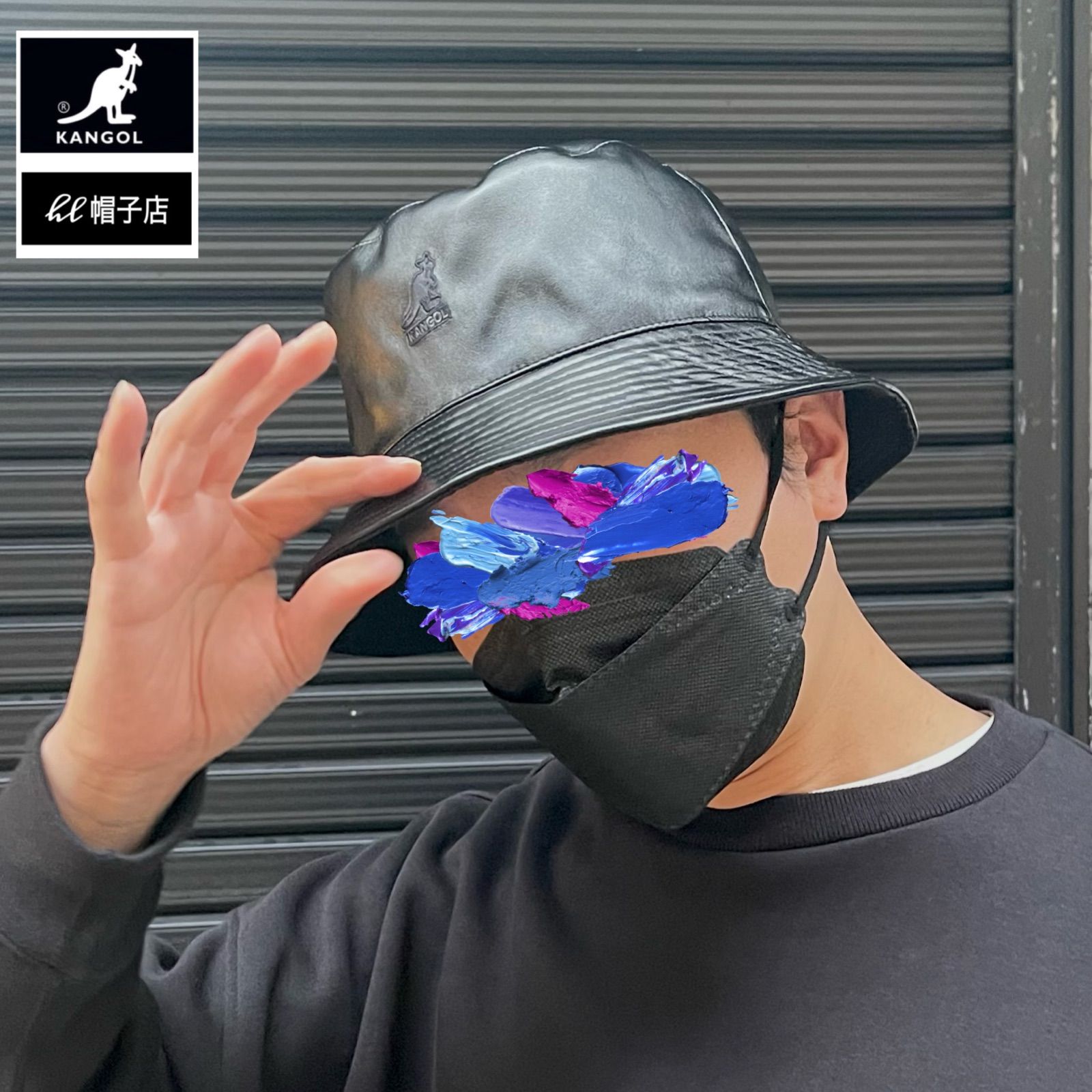 店長 帽子 KANGOL レザーバケット ナイロン素材 リバーシブル サイズ展開