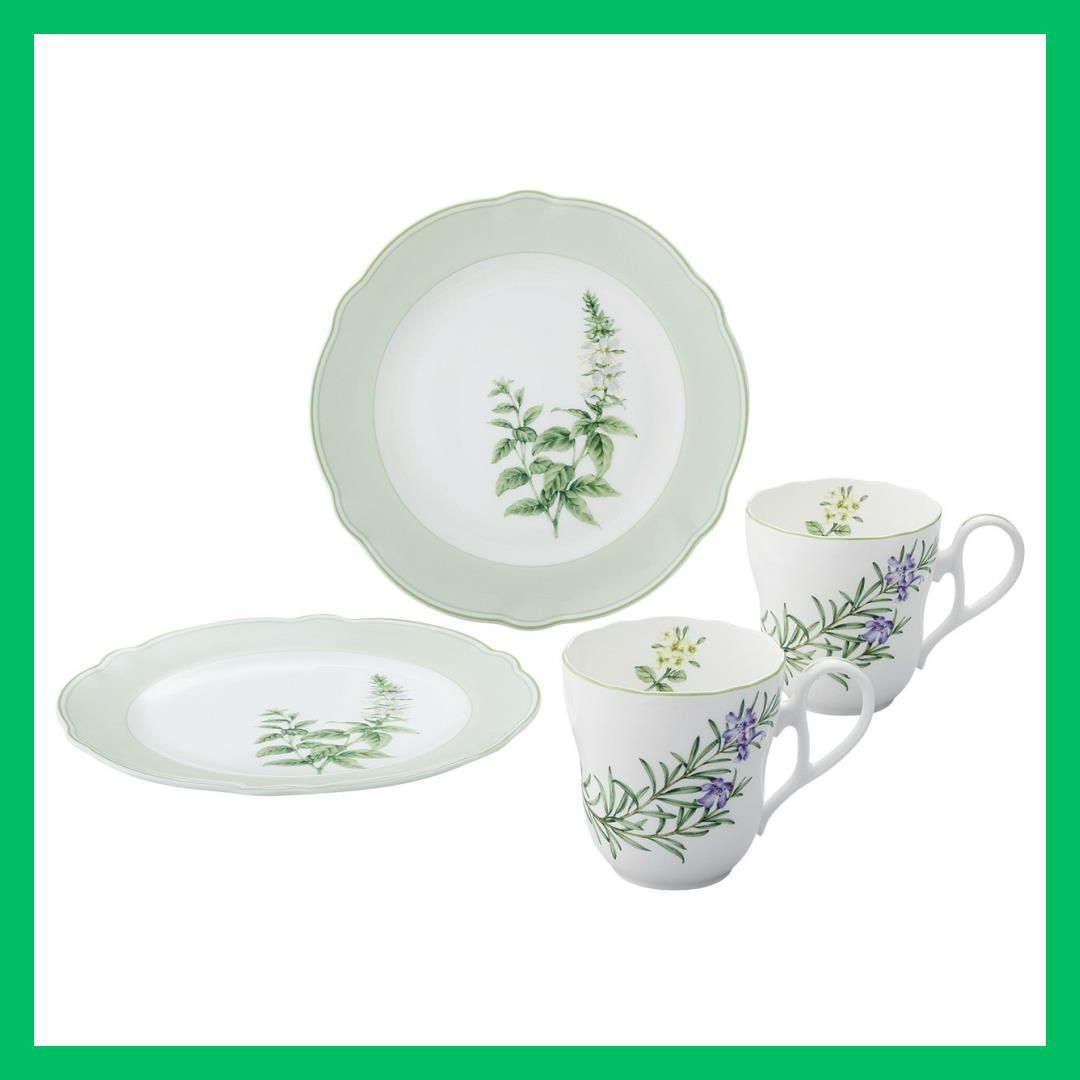 在庫処分】07:4点セット Noritake ノリタケ マグ & プレート ( ペアセット ) マグ:375cc プレート:22cm イングリッシュハーブズ  電子レンジ対応 マグ:2個 プレート:2枚 ボーンチャイナ M9715/4942 - メルカリ