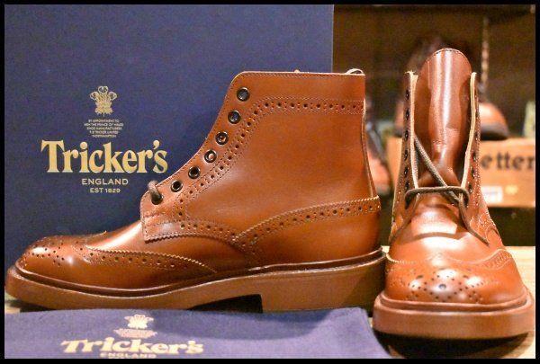 UK5.5 Tricker’s トリッカーズ S63411STOW カントリーブーツ マロンアンティーク ウイングチップ モールトン HOPESMORE FE020
