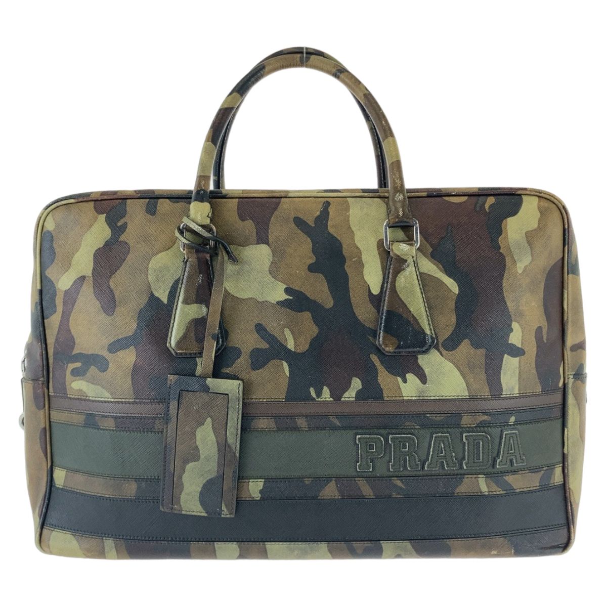 PRADA プラダ サフィアーノ カモフラ 迷彩 グリーン シルバー金具 