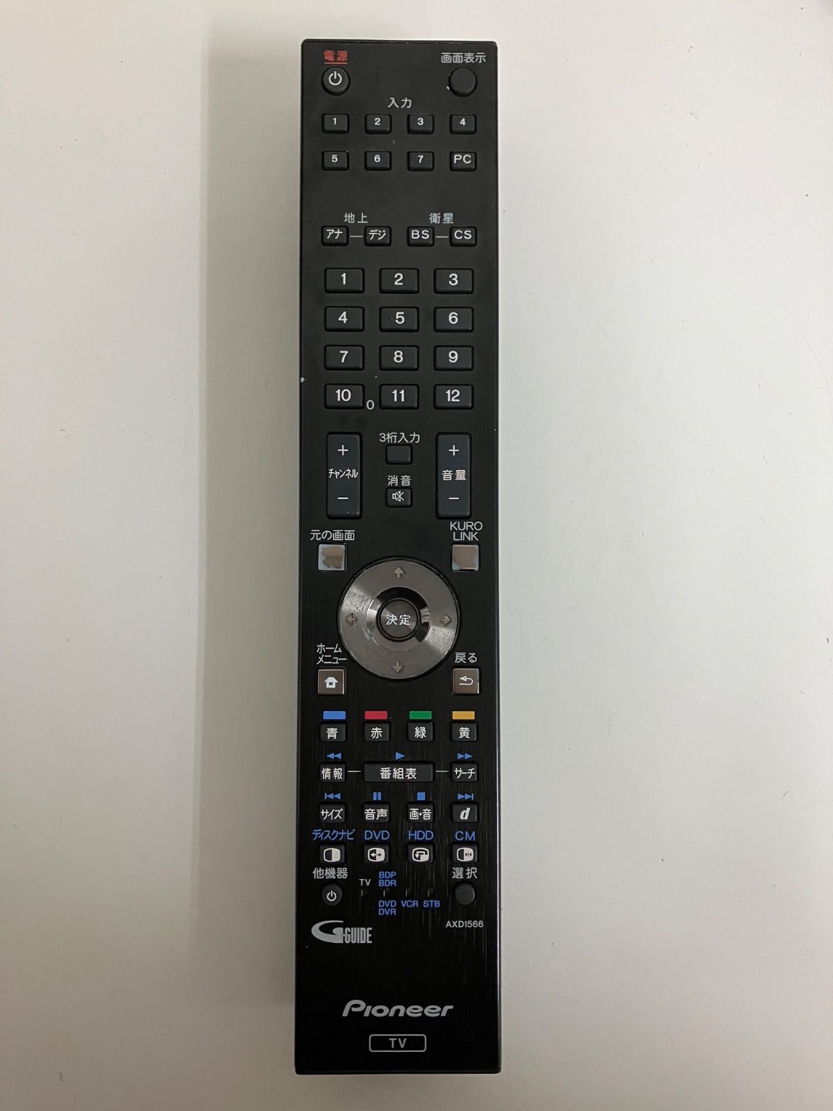 PIONEER パイオニア KURO クロ テレビリモコン AXD1566