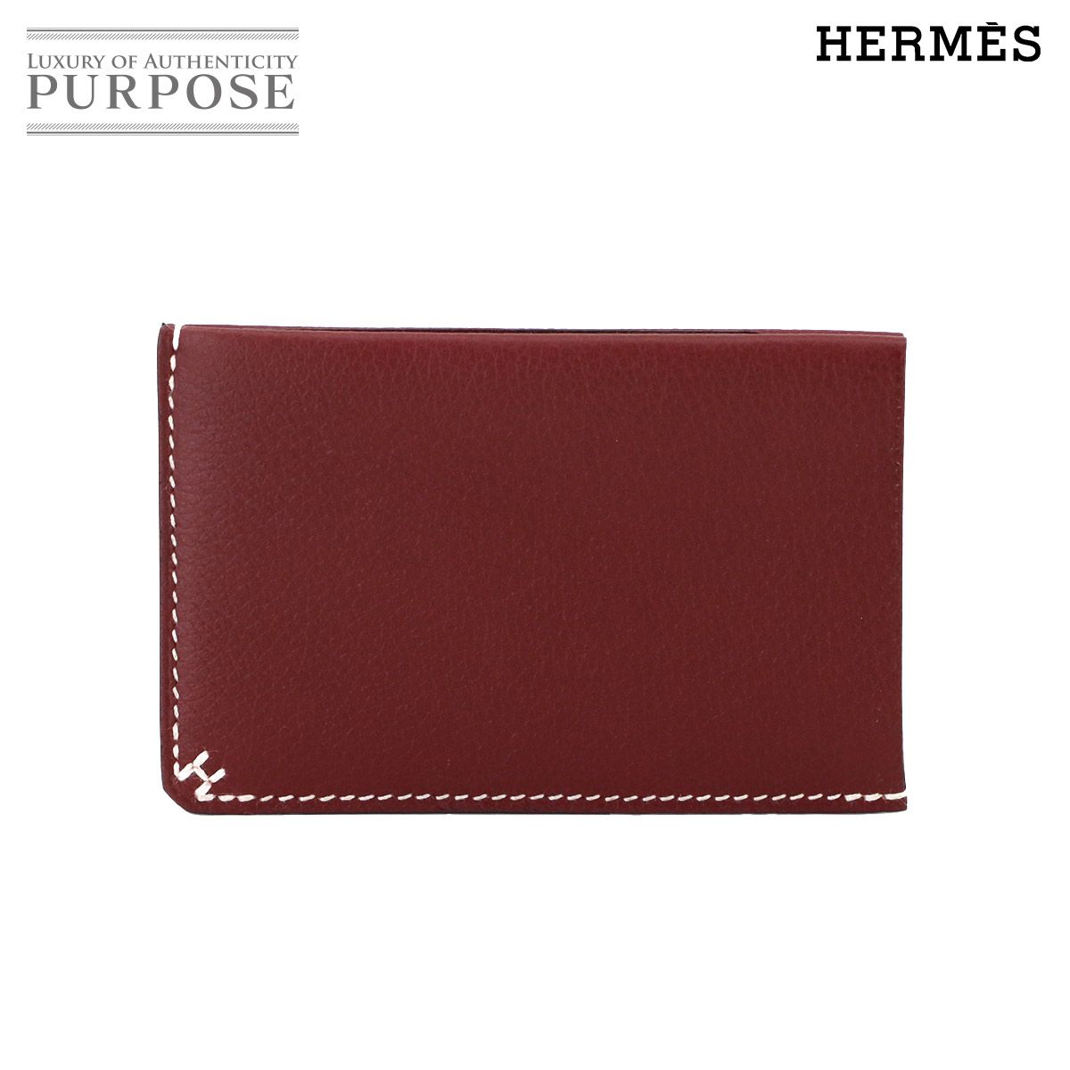 ♥ 展示品 エルメス HERMES Hセリエ カードケース 名刺入れ エバーカラー ルージュアッシュ W刻印 H Sellier Card Case 90298753