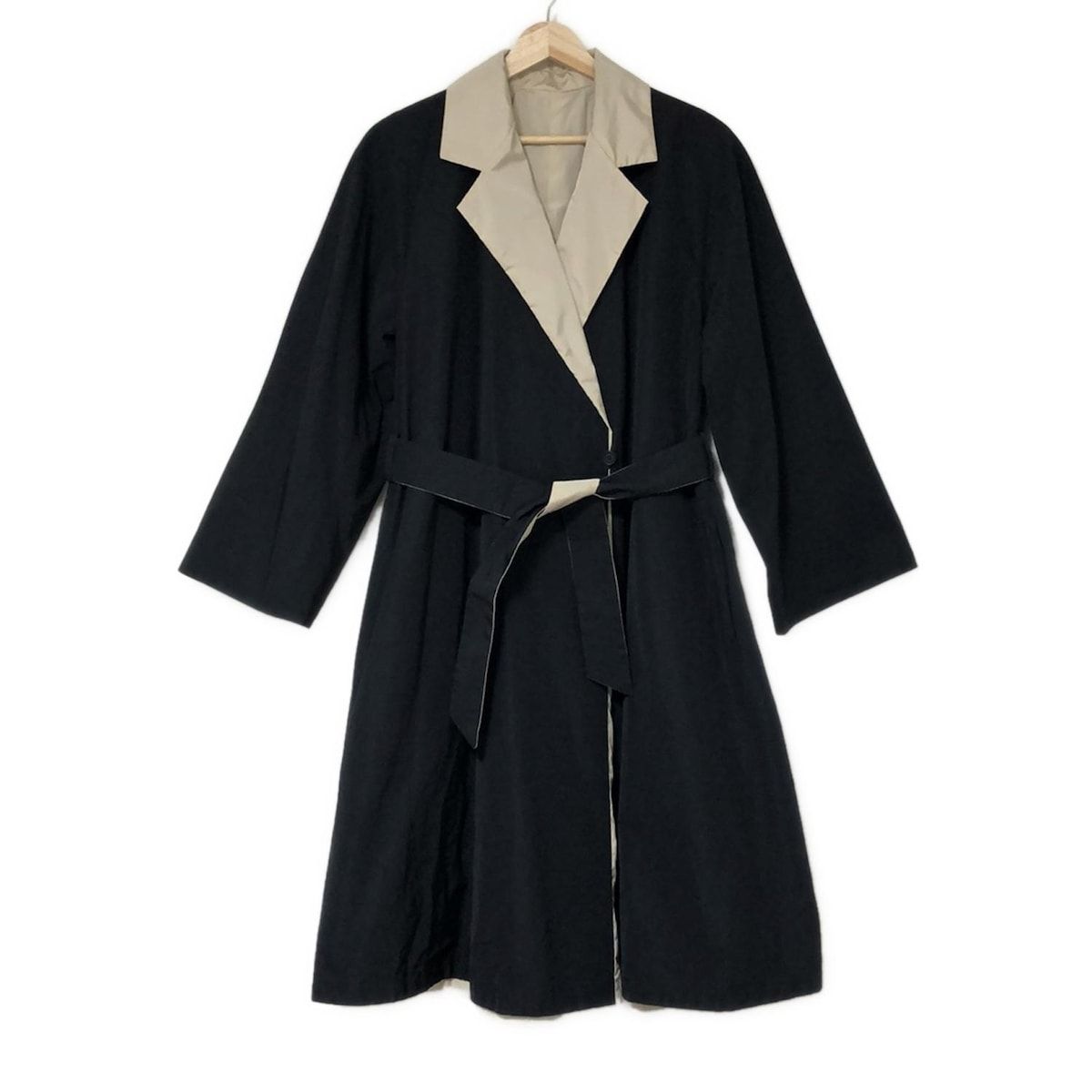 Max Mara マックスマーラ コート サイズJ 38 レディース - 黒×ベージュ 長袖|リバーシブル|春|秋