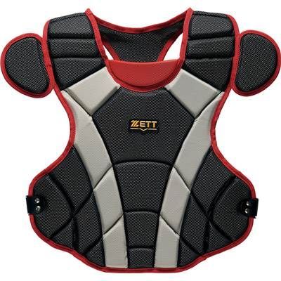 一般軟式用キャッチャー防具4点セット ブラック×レッド