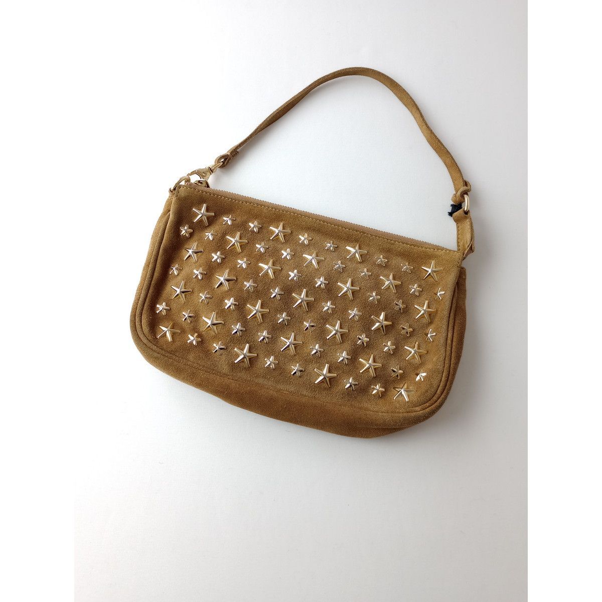 JIMMY CHOO ジミーチュウ スタッズ ベージュ スエードショルダーバッグ