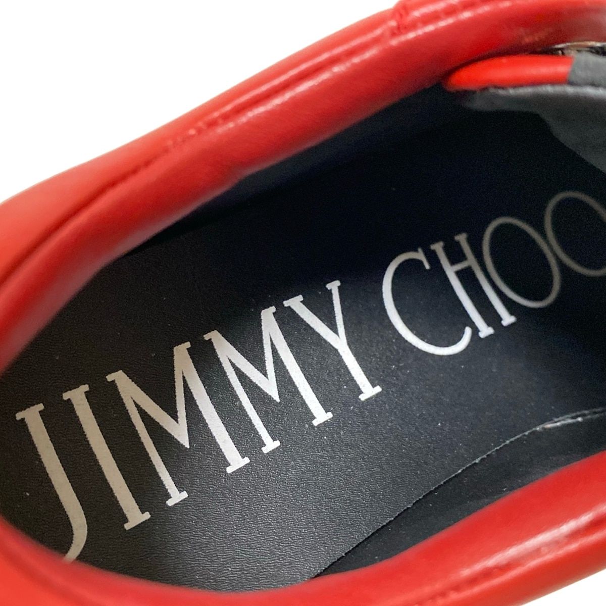 JIMMY CHOO ジミーチュウ　美品　37 JIMMY CHOO(ジミーチュウ) スニーカー 37 レディース - レッド