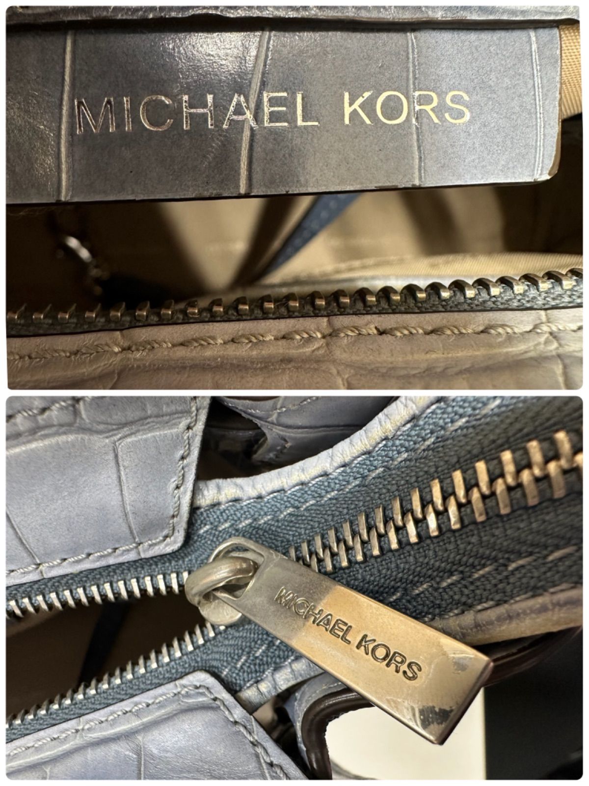 超美品】MK MICHAL KORS マイケルコース クロコ型押し バッグ 2way