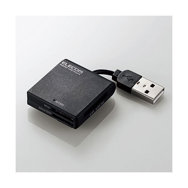 まとめ エレコムUSB2.0 1.1 ケーブル固定メモリカードリーダ 43 5メディア ブラック MR-K009BK 1個 ×3セット