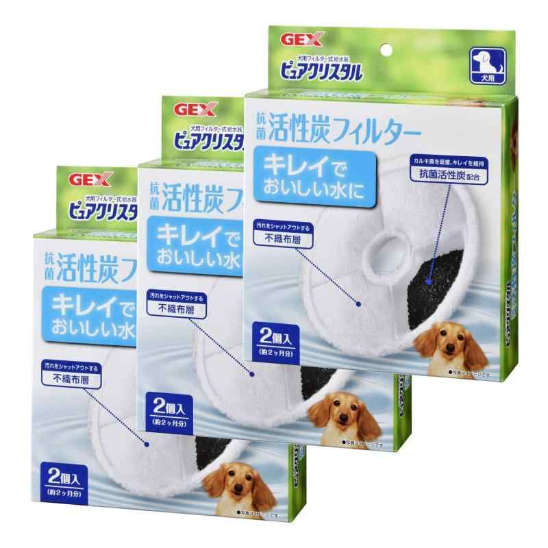 ジェックス ピュアクリスタル抗菌活性炭フィルター 犬用 2個入×3個 (まとめ買い)