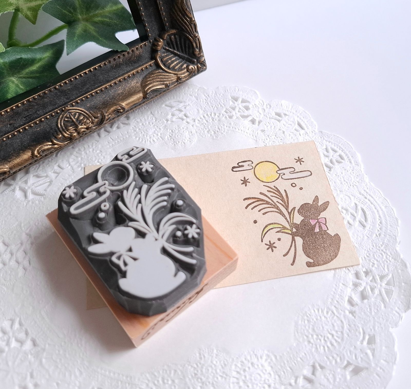 消しゴムはんこNo.107   うさぎとクリームソーダ 消しゴムはんこNo.107 うさぎとクリームソーダ