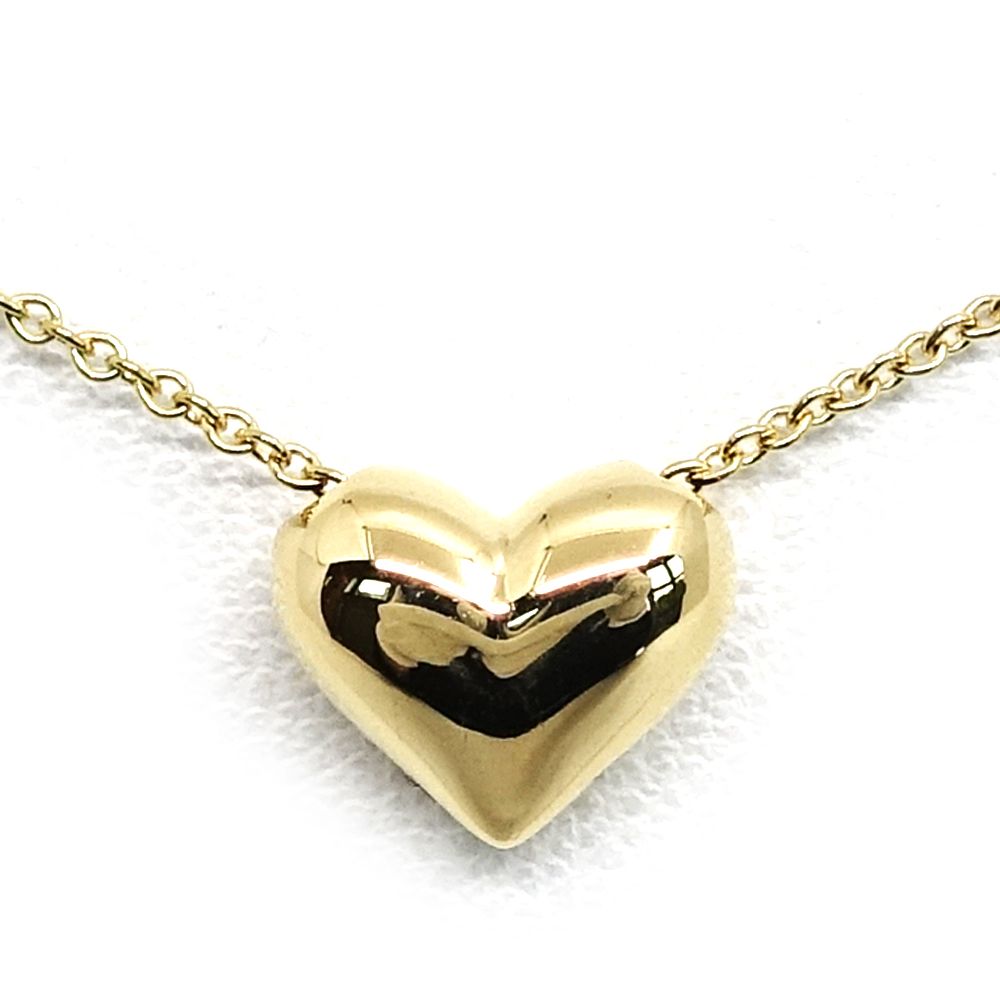 ティファニー K18YG ピンチドハート ネックレス ペンダント 750YG