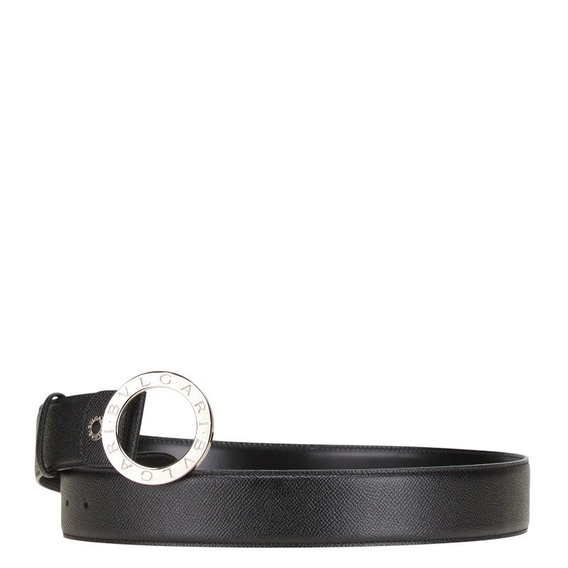がんBVLGARI 黒 レザー ベルト BVLGARI ブルガリ ベルト ブラック 黒 メンズ グレインカーフ