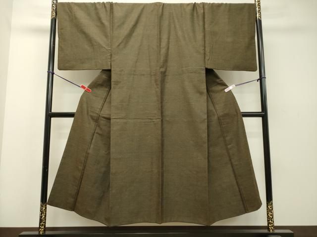 平和屋着物●男性 紬 涅色 正絹 DAAS2296tw