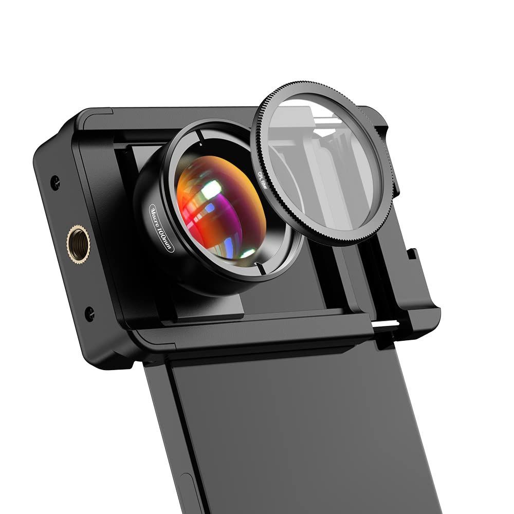 【ラスト1点！】Sonyに対応 Samsung iPhone14/14pro/13/13pro 撮影用 ストレッチクリップ付属 使用簡単 携帯便利 CPLフィルター付き レンズセット 携帯用 スマートフォン用 HDマクロレンズ 100mm APEXEL