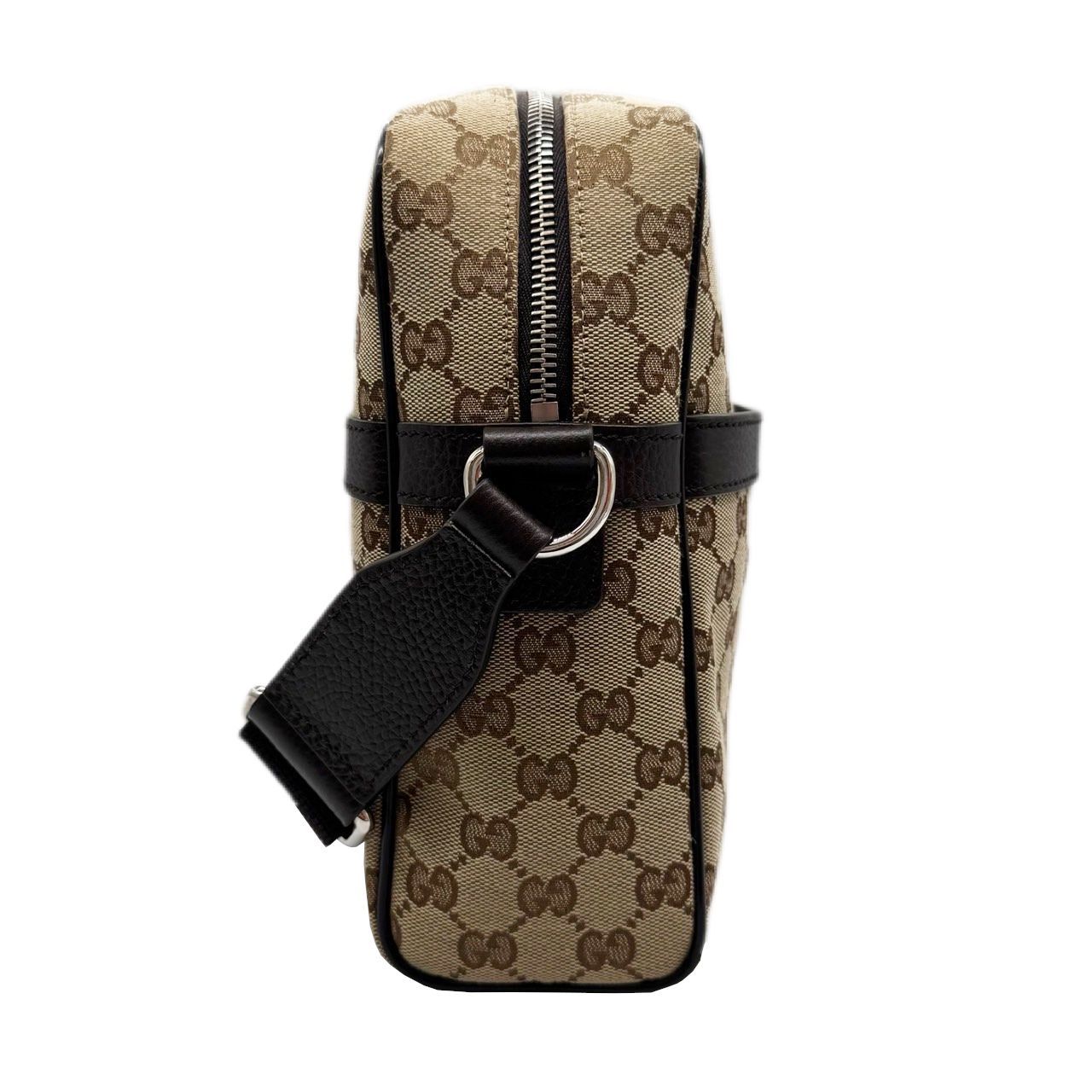 GUCCI グッチ ショルダーバッグ GGキャンバス ベージュ レザー 