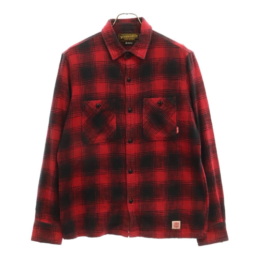 NEIGHBORHOOD (ネイバーフッド) 09AW コットン チェック柄 長袖シャツ レッド 092ARNH-SHM01