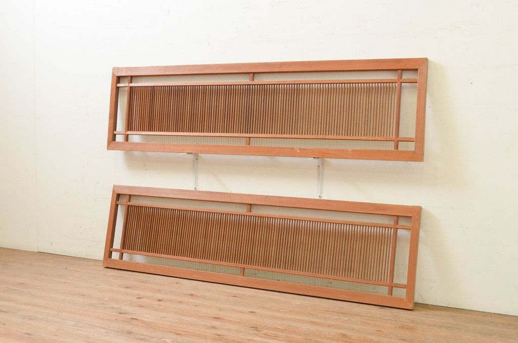 ⭐️アンティーク建具　2枚組⭐️お値下げしました ▽現状販売▽ 筬欄間2枚セット アンティーク建具 明かり取り 明り取り