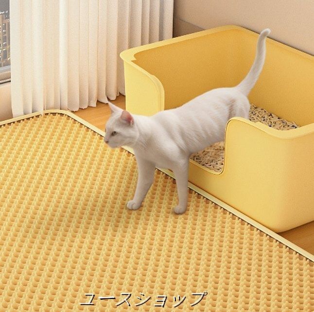 猫砂マット持ち出し防止猫砂フィルター防外飛沫防汚れ防止猫砂盆ペットマット二重犬猫マット