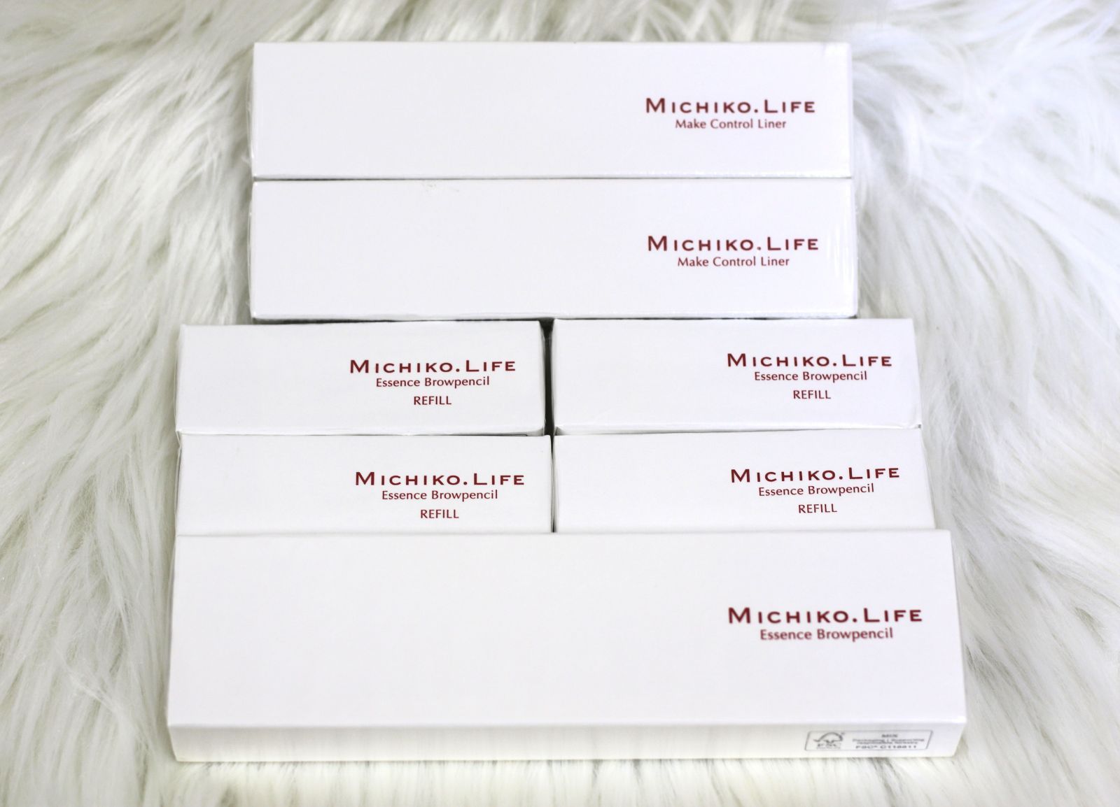 MICHIKO.LIFE 未開封エッセンスブロウペンシルナチュラルブラウン×1箱＋未開封リフィル ナチュラルブラウン×1箱＋ナチュラルグレー×3箱 未開封メイクコントロールライナーブラウン×2箱 セット