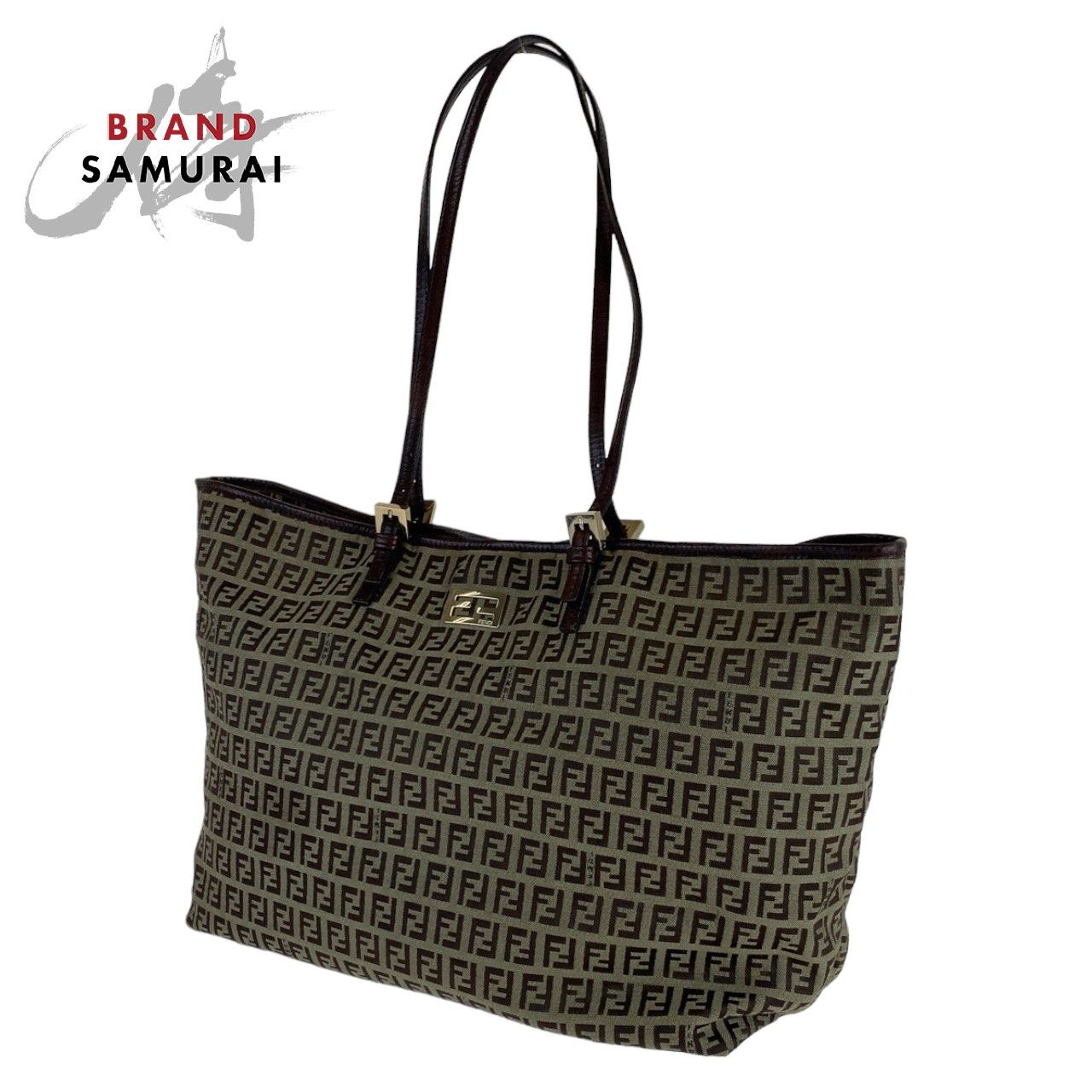 FENDI フェンディ ズッキーノ ズッカ柄 ブラウン 茶 キャンバス 8BH127 