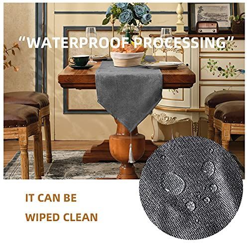 SEASHORE TREE テーブルカバー 240x35cm グレー グレー_240x35cm SEASHORE TREE テーブルランナー?テーブルカバー 無地