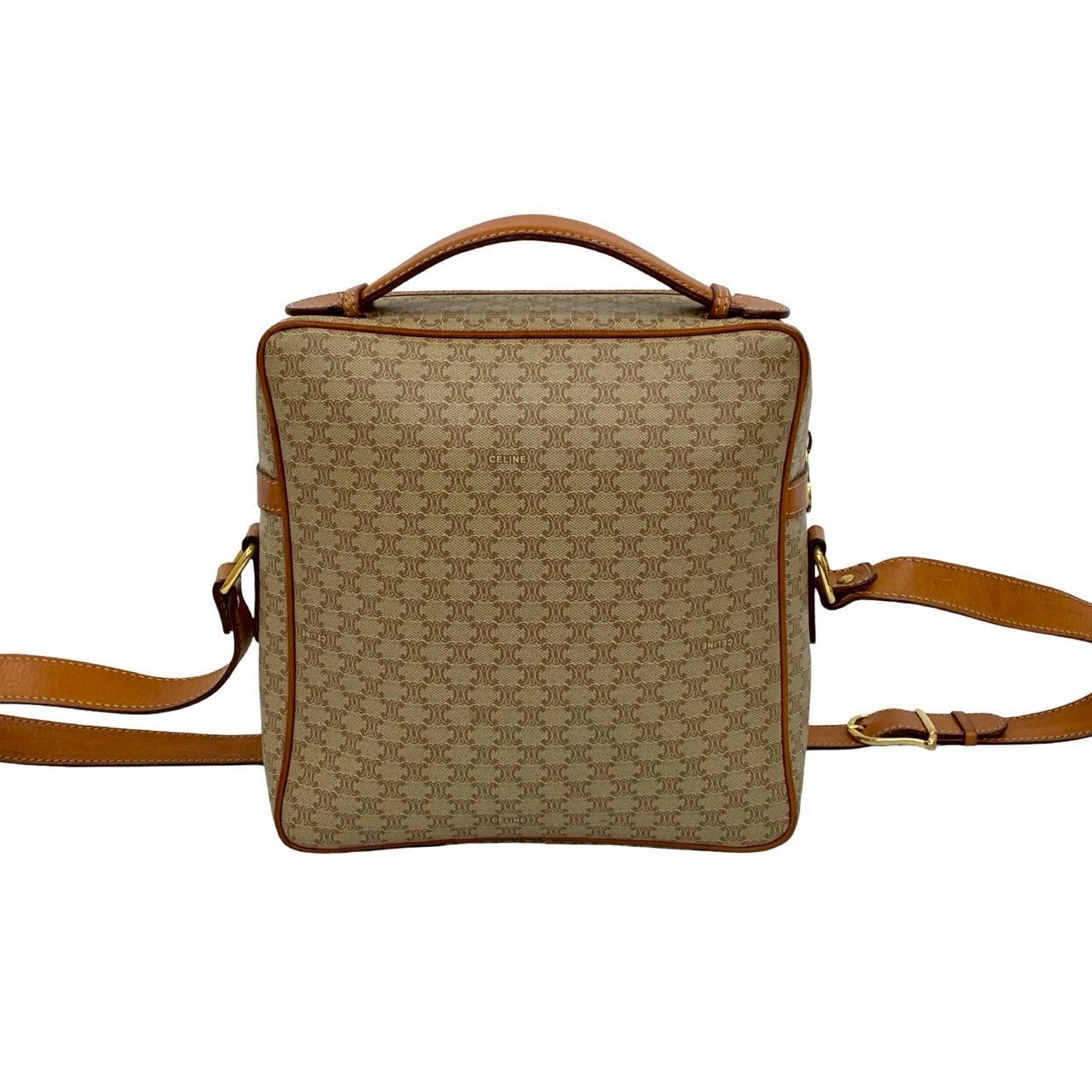 美品 90s CELINE セリーヌ レザーベルト 本革 マカダム ロゴ 金 極 美品 CELINE セリーヌ ヴィンテージ マカダム ブラゾン 柄