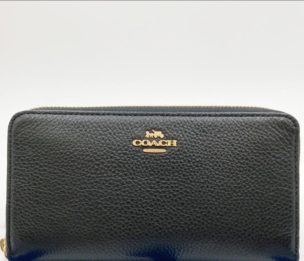 COACH コーチ ラウンドファスナー 長財布 レザー ブラック
