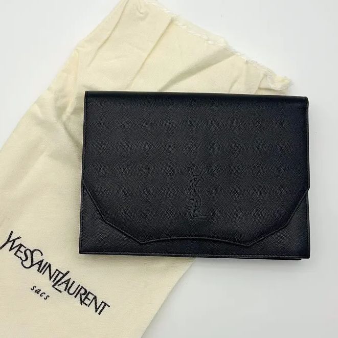 極美品✨イヴ・サンローラン レザー クラッチバッグ Vステッチ YVES SAINT LAURENT ysl Vステッチ クラッチバッグ サンローラン