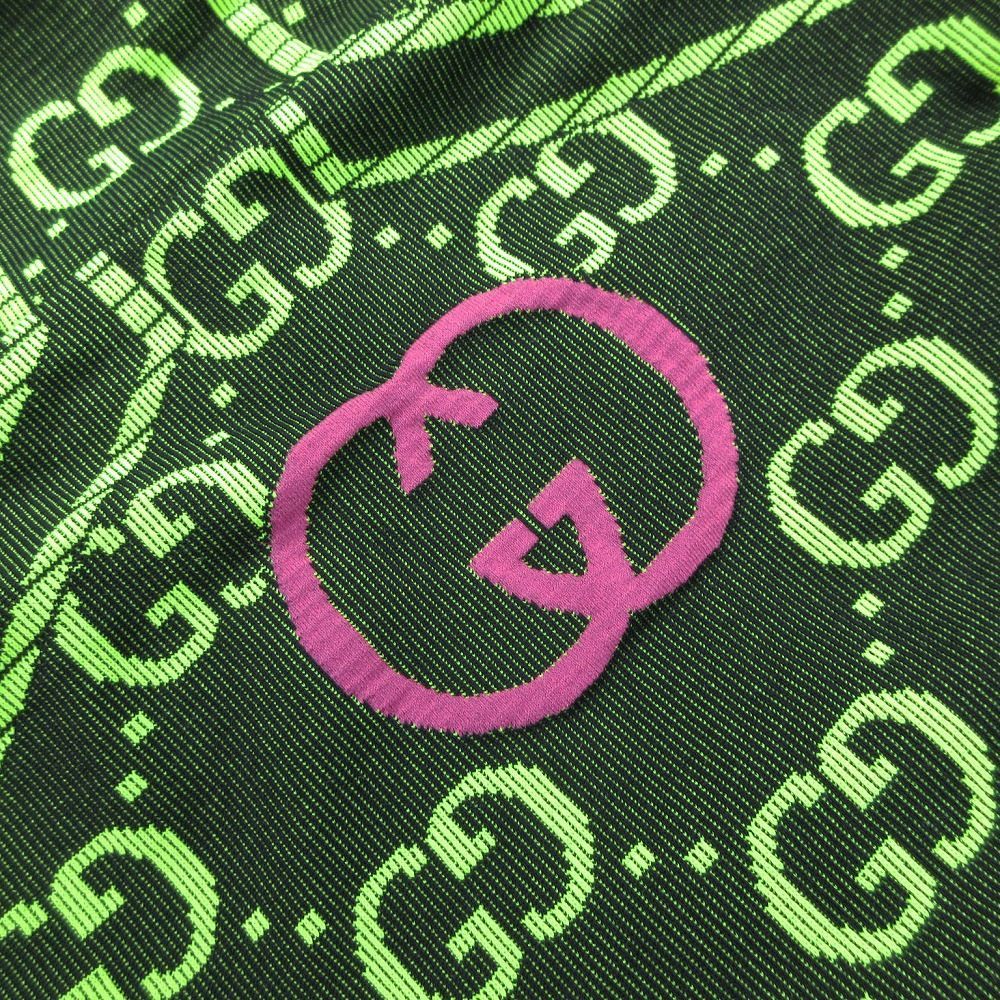 未使用品 GUCCI グッチ GG ジャガード 総柄 ジップアップ フード