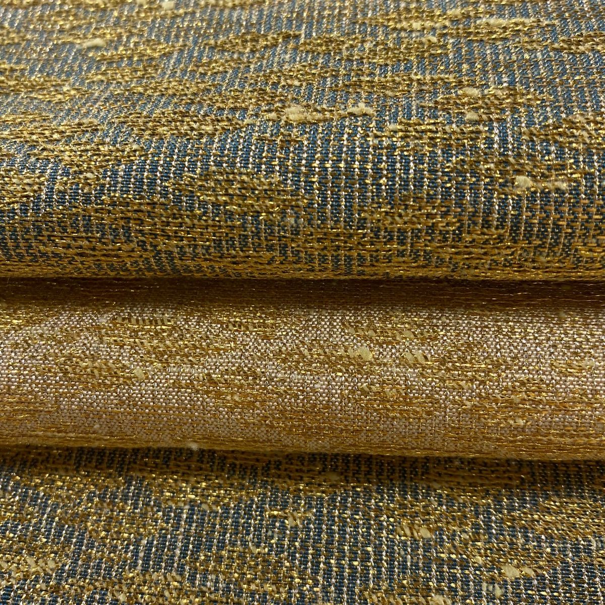 【全通袋帯】純金綴錦・段霞文・両面共柄で丸帯風・極美品 全通袋帯】純金綴錦・段霞文・両面共柄で丸帯風・極美品