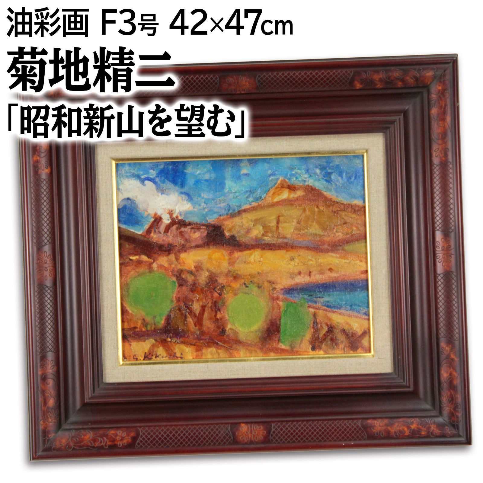 菊地精二 「昭和新山を望む」 油絵・油彩画 絵画 - メルカリ