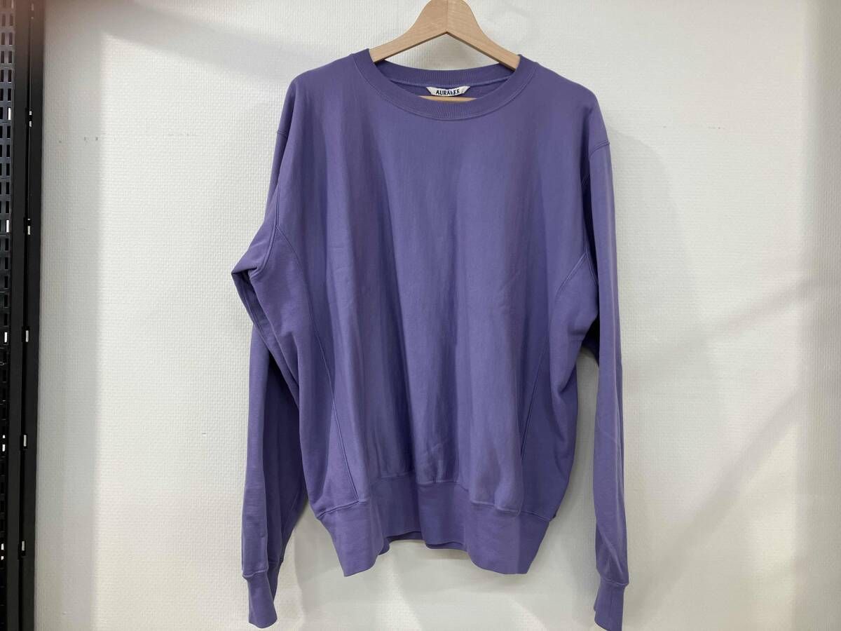 AURALEE オーラリー ELASTIC HIGH GAUGE SWEAT スウェット size 4 A24AP02NU パープル 裏起毛 24AW メンズ