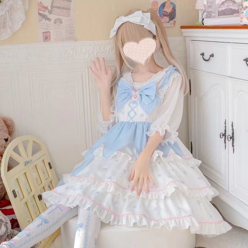 かわいい甘めデザイン レディース ロリータジャンパースカート 吊りスカート ヘア 人気作品 フリーサイズ デイリーユース対応