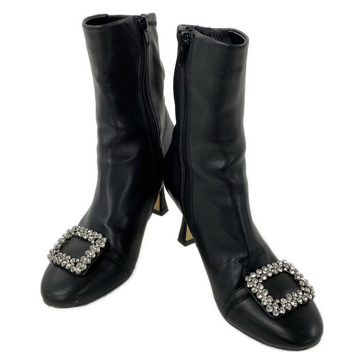 CELFORD セルフォード ショートブーツ 36 レディース - 黒 ビジュー レザー