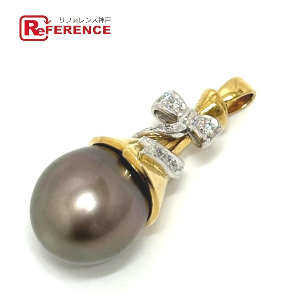 jewelry ジュエリー ペンダント K18×Pt900 D0.13ct ブラックパール K18|Pt900 ゴールド