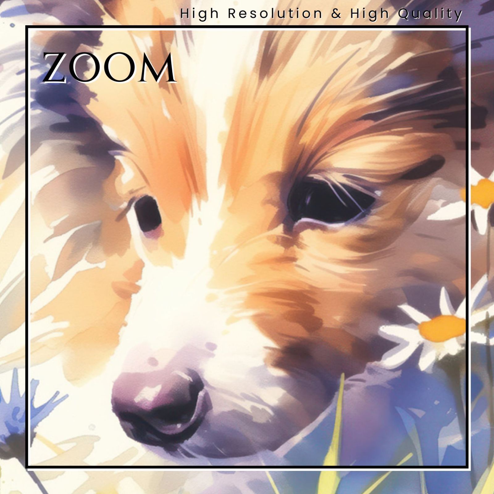 天犬戯舞 - ラフコリー/シェルティー犬の子犬 No.1】ジークレー版画