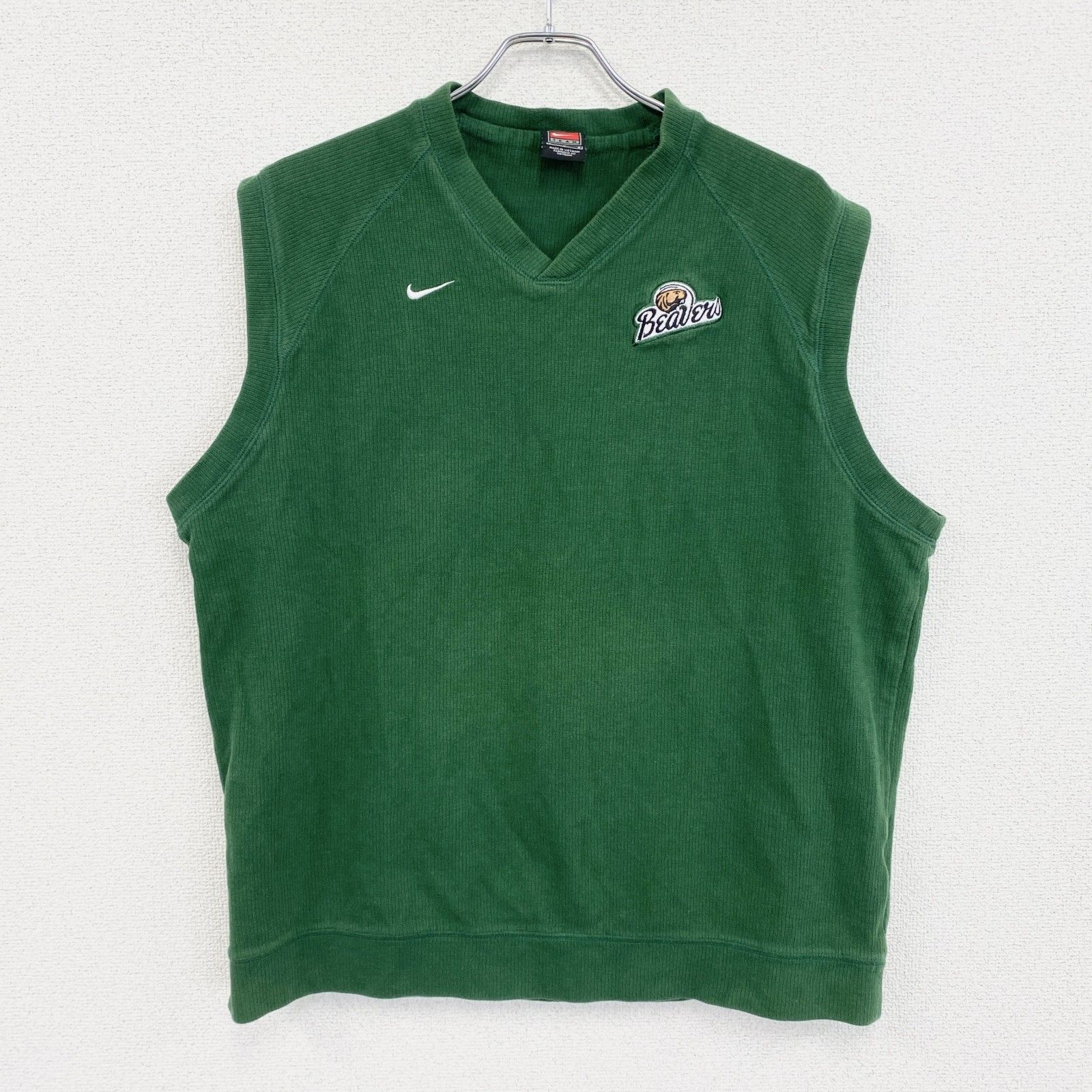 ナイキ コットンニットベスト 古着 古着 ~00年代 ナイキ NIKE TEAM リブ編み Vネック コットンニット