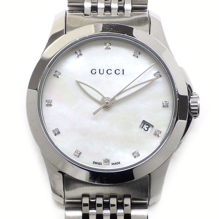 グッチ GUCCI 腕時計 Gタイムレス 126.5 12ポイント ダイヤ