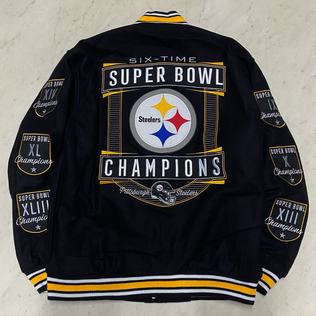 海外限定 NFL JHデザイン Steelers ピッツバーグ スティーラーズ チャンピオンズ リバーシブル スタジャン