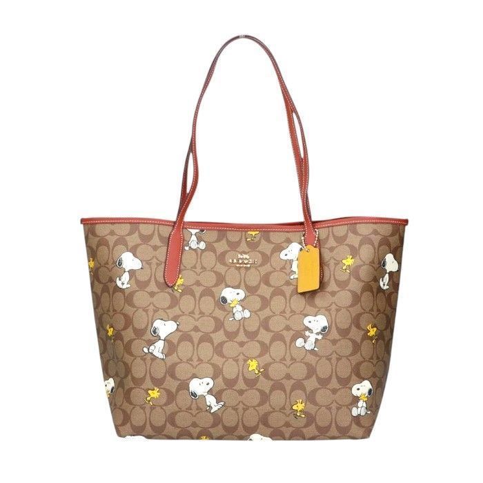 週末限定・在庫処分】新品 COACH コーチスヌーピー トートバッグ CF166  