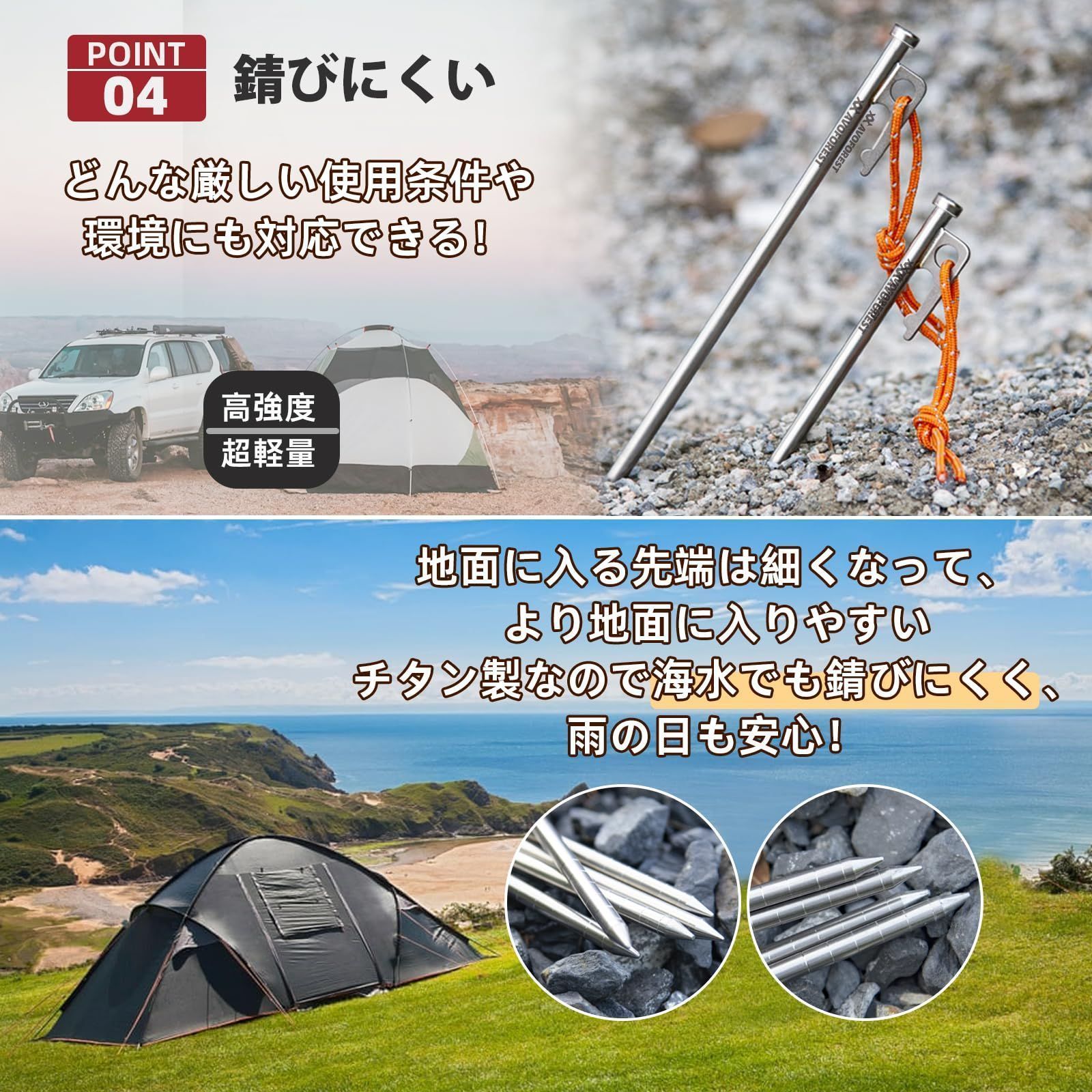チタンペグ 太いヘッド