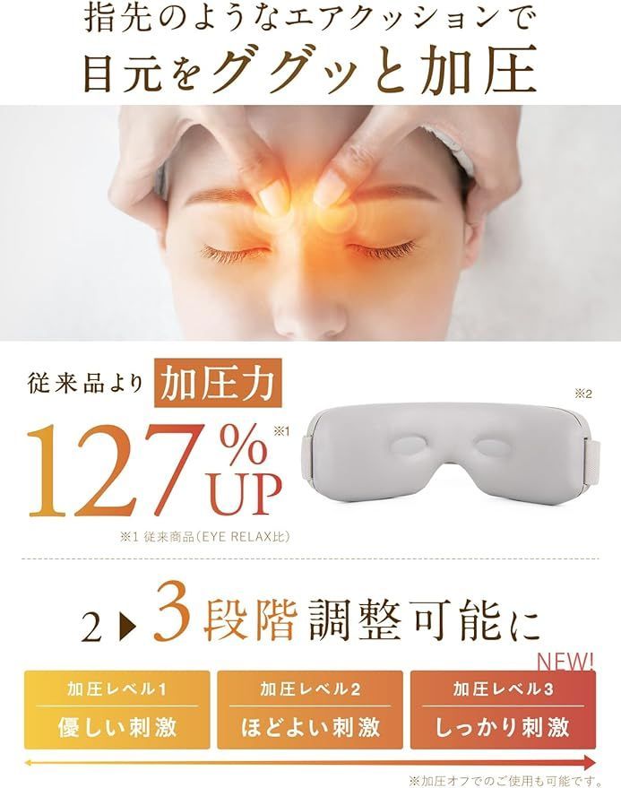NIPLUX EYE RELAX S アイウォーマー アイマスク ホットアイマスク 充電式 目元エステ アイケア Bluetooth機能 音楽 敬老の日 プレゼント ギフト ホワイト 洗顔ブラシ 目元ケア家電