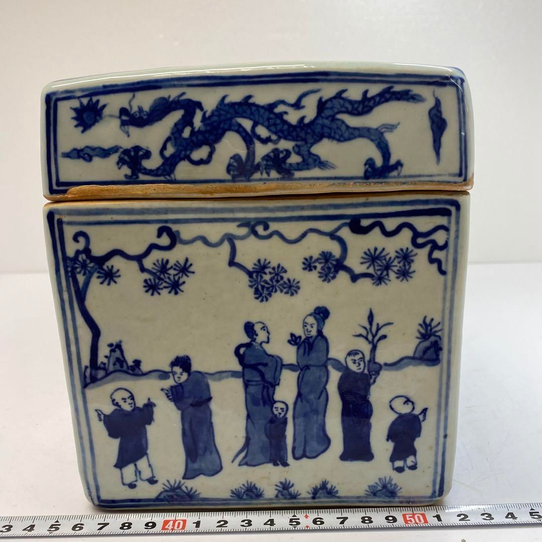 中国古玩　青花　大蓋物　タエサ　幅約19㎝　東な6-0406② 中国古玩 青花 大蓋物 タエサ 幅約19㎝ 東な6-0406② - メルカリ