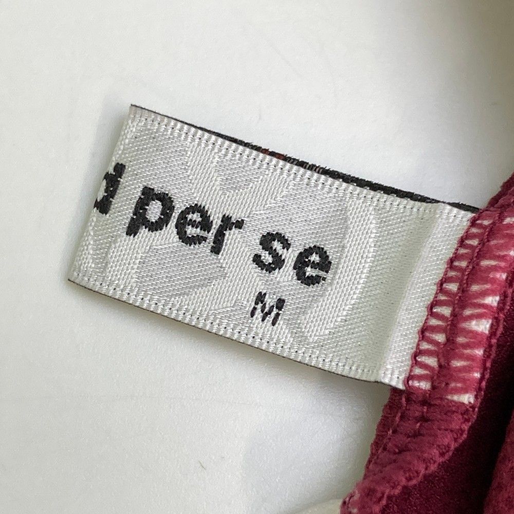サイズ：M AND PER SE アンパスィ  ハイネック半袖Tシャツ  レッド系 [240101443524] ゴルフウェア メンズ ストスト サイズ：M AND PER SE アンパスィ ハイネック半袖Tシャツ レッド