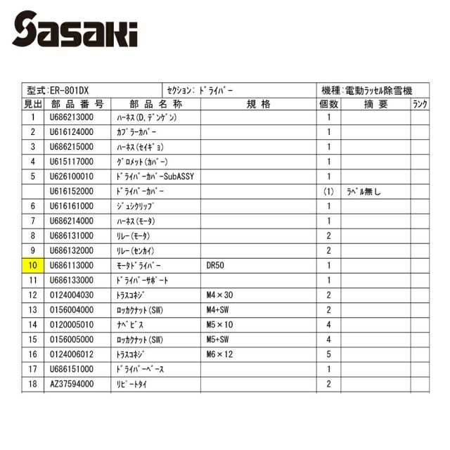 オ スーノ用純正部品