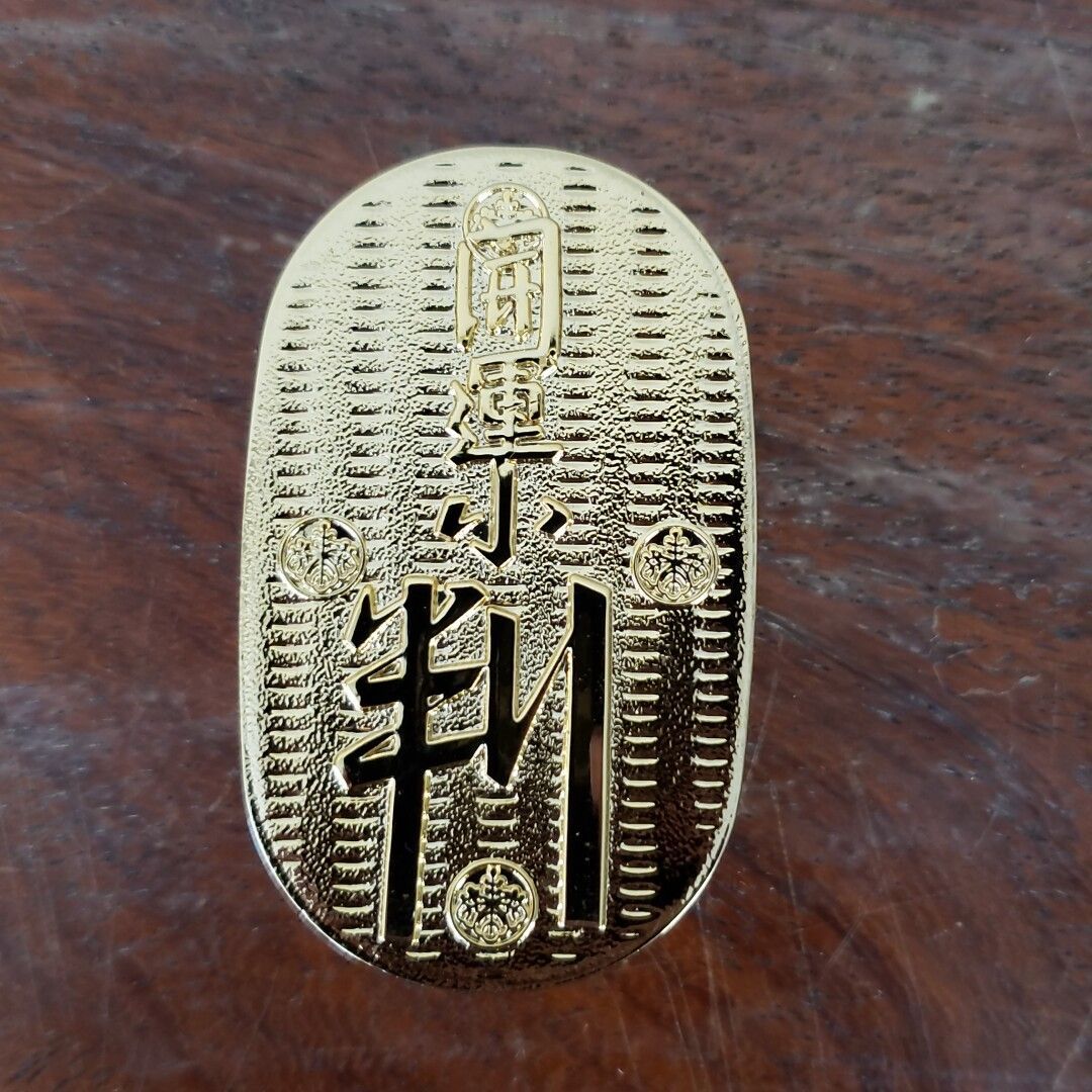 24KGP 小判型＆5円玉 朱肉 ※乾いています 朱肉入れ 印鑑 印泥 金