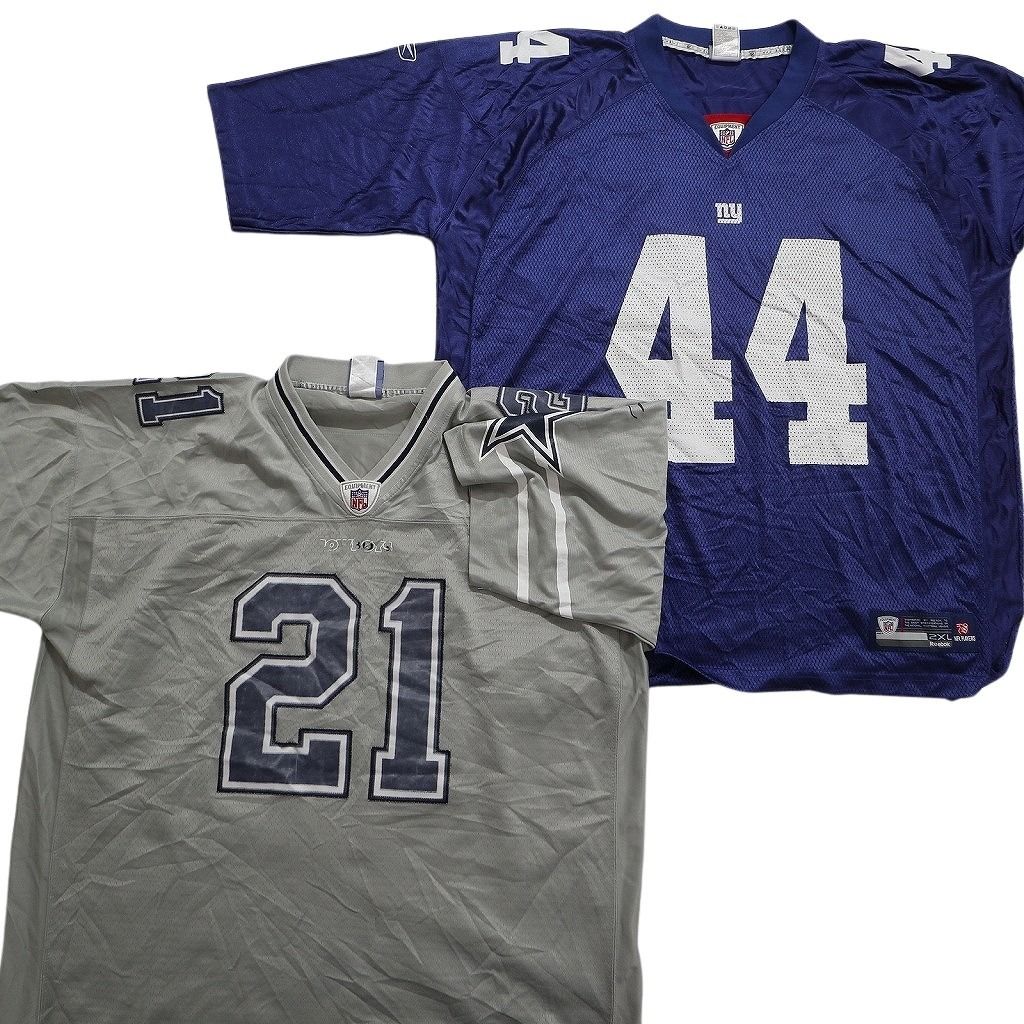 まとめ売り プロチーム NFL ゲームシャツ ユニフォーム 8枚セット (メンズ 2XL ) リーボック テキサンズ カウボーイズ 【アレクサンドル】 MU0121